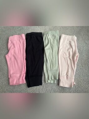 Gerber Girls' Leggings Set - Pink, Black, Sage, Light Pink, 0-3 month